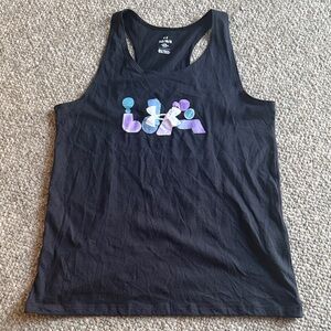 Under Armour Black Tank Top with Purple and Blue Logo